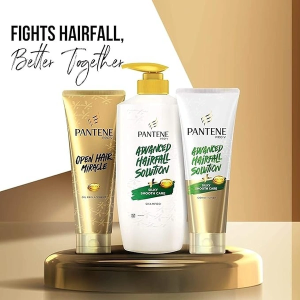 Pantene Advanced Hairfall Solution, Silky Smooth Care Shampoo, Pack of 1, 650ML, Green - 650 Ml