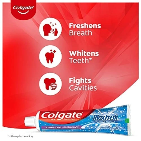 Colgate Max Fresh Peppermint Ice Toothpaste : 150  gms - 150 Gms, peppermint ice