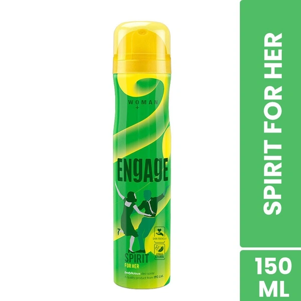Engage Spirit for Her Deodorant for Women, Cheerful & Jolly, Skin Friendly, 150ml - 250 ml, spirit