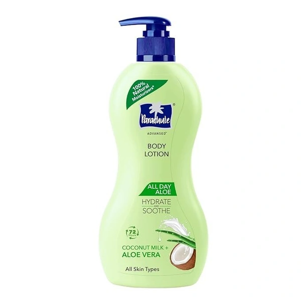 Parachute Advansed All Day Aloe Lotion, 100% Natural Moisturisers, 400ml - 400 ml, Pro Sensitive Serum, Coconut Milk, Hyaluronic Acid