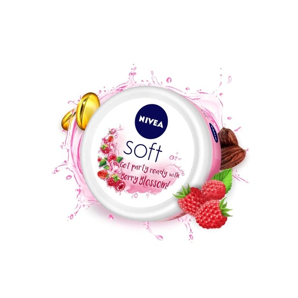 Nivea Soft Berry Blossom Moisturiser Creme : 50 ml - 50 ml, Berry Blossom