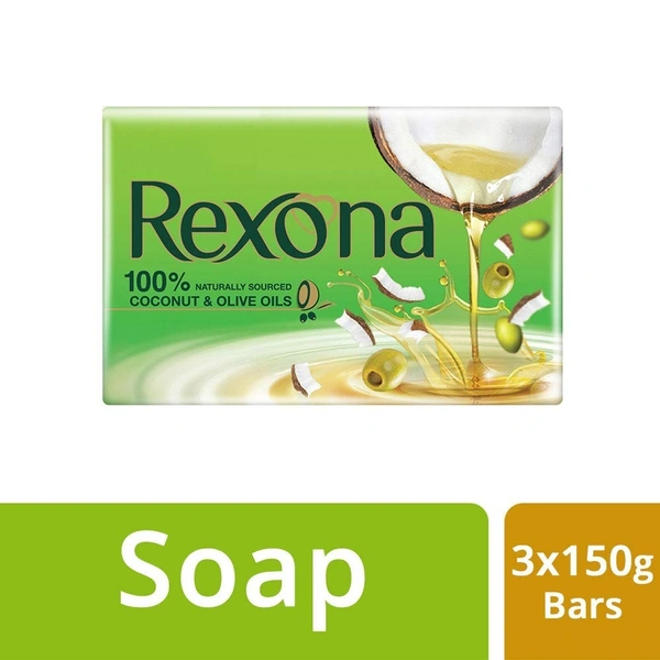 Rexona Coconut Olive Oil Soap : 3x150 gms - 3*150 Gms