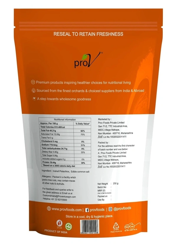 ProV Premium - Pistachio California Roasted & Salted 250 gm - 250 gms