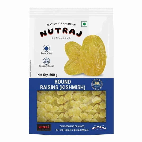 Nutraj Round Raisins (Khishmish) 500g - 500 gms