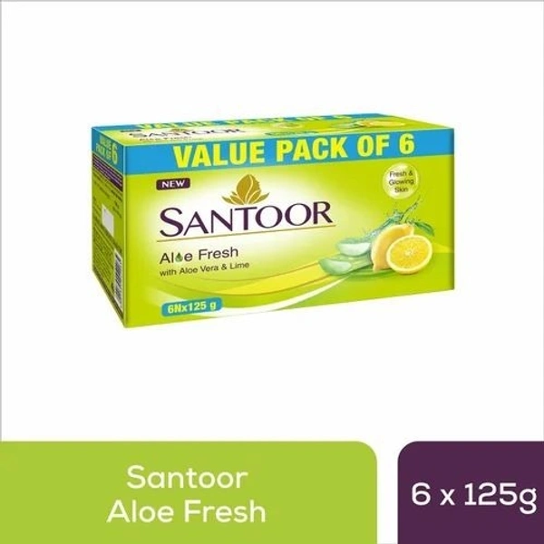 Santoor Lime & alovera 6*125g - 6*125g