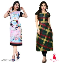 Crepe Prined Kurti ( Pack OF 2 )