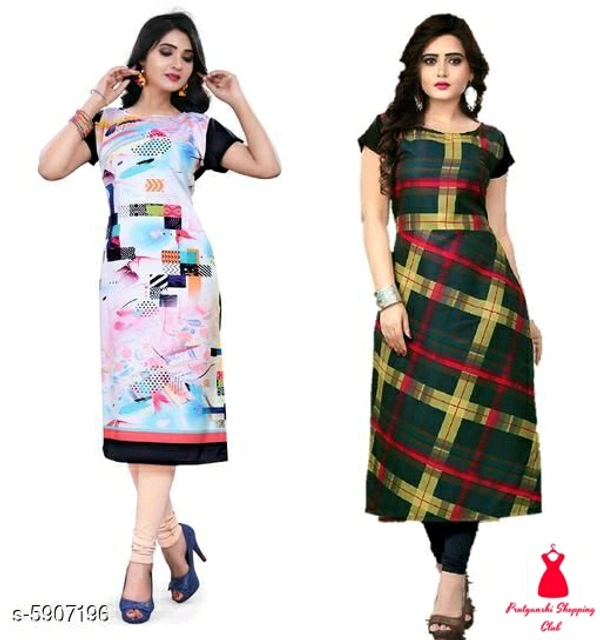 Crepe Prined Kurti ( Pack OF 2 )