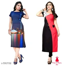 Crepe Prined Kurti ( Pack OF 2 )