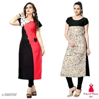 Crepe Prined Kurti ( Pack OF 2 )