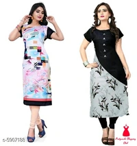Crepe Prined Kurti ( Pack OF 2 )