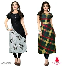 Crepe Prined Kurti ( Pack OF 2 )