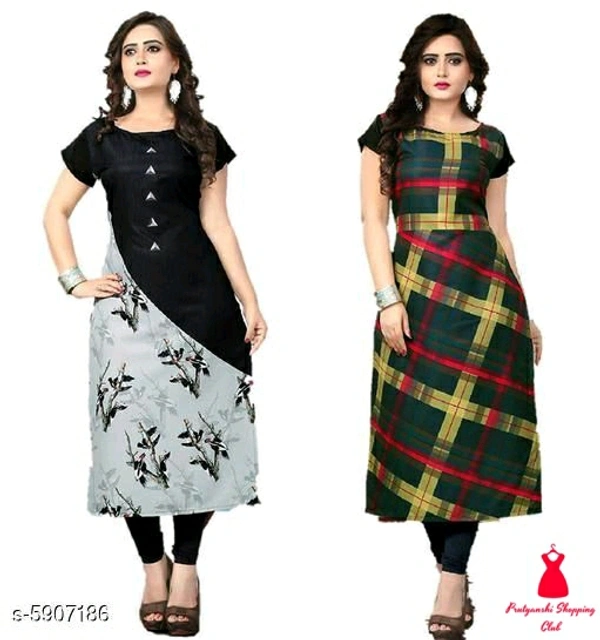 Crepe Prined Kurti ( Pack OF 2 )