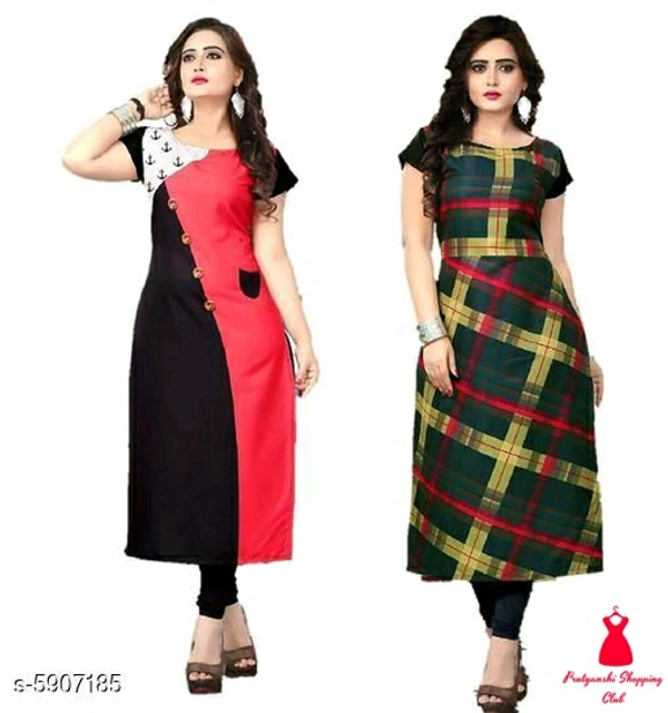 Crepe Prined Kurti ( Pack OF 2 )