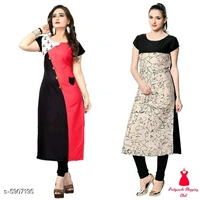 Crepe Prined Kurti ( Pack OF 2 )