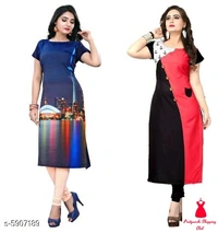 Crepe Prined Kurti ( Pack OF 2 )
