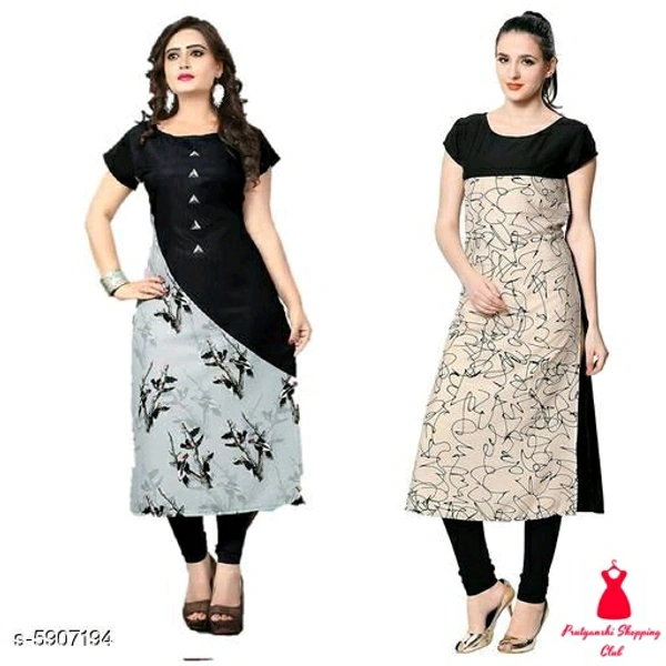 Crepe Prined Kurti ( Pack OF 2 )