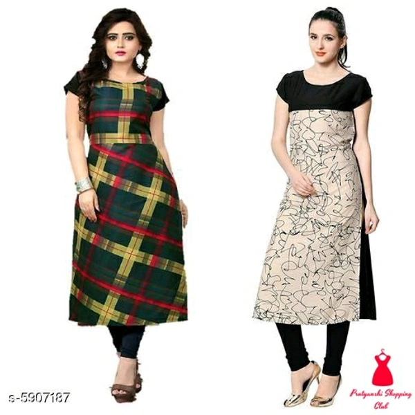 Crepe Prined Kurti ( Pack OF 2 )