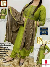 Emb Rayon Kurti With Pant ( Full Dress)