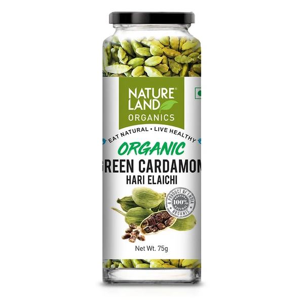 Nature Land Organics Green Cardamom 75 GM - 75 GM