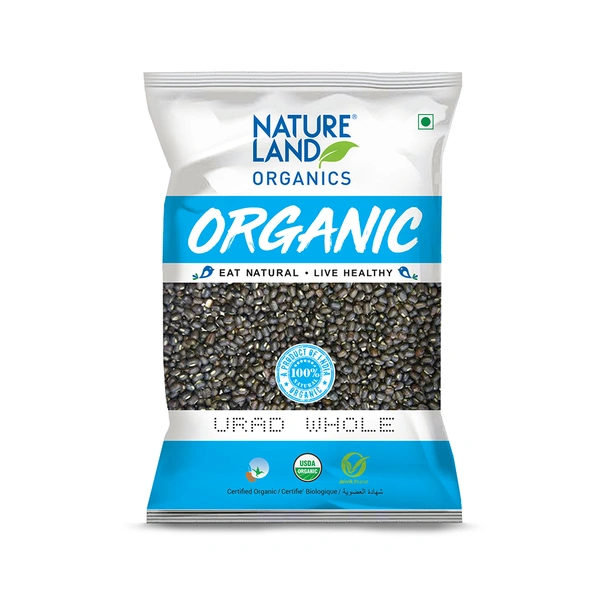 Nature Land Organics Urad Whole 500 GM - 500 GM