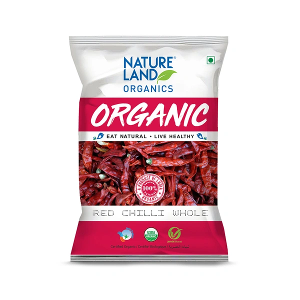 Nature Land Organics Red Chilli Whole 50 GM - 50 GM