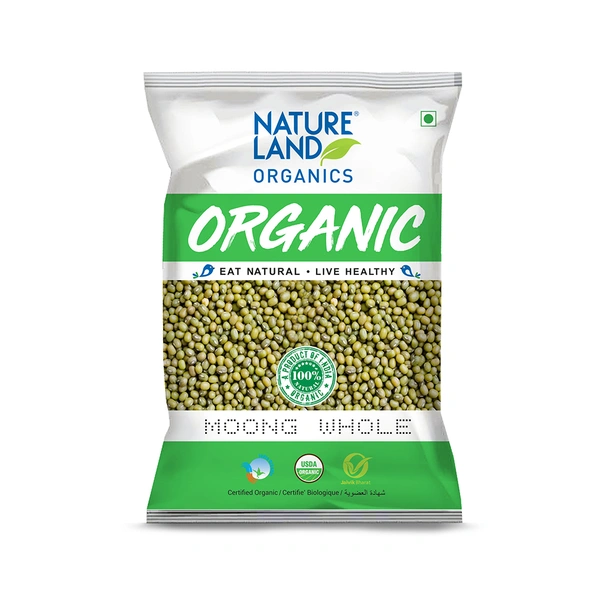 Nature Land Organics Moong Whole 1 KG - 1 KG