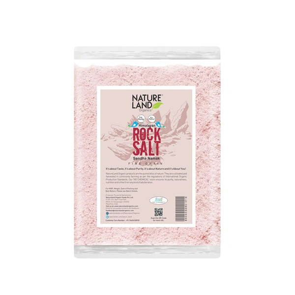 Nature Land Organics Himalayan Pink Rock Salt 500 GM - 500 GM