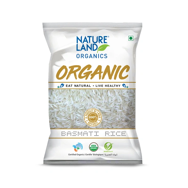 Nature Land Organics Regular Basmati Rice 1 KG - 1 KG