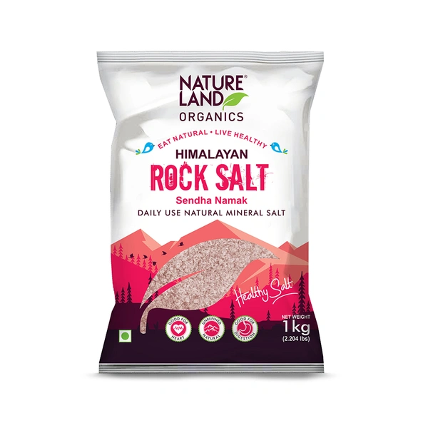 Nature Land Organics Himalayan Pink Rock Salt 1 KG - 1 KG