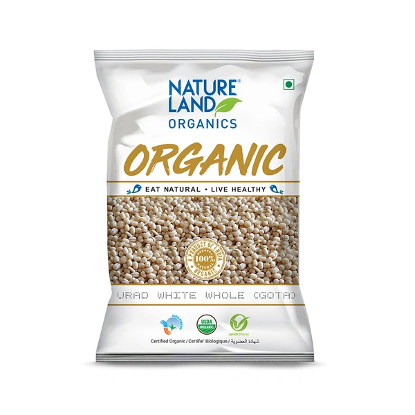 Nature Land Organics Urad White Whole (Gota) 500 GM - 500 GM
