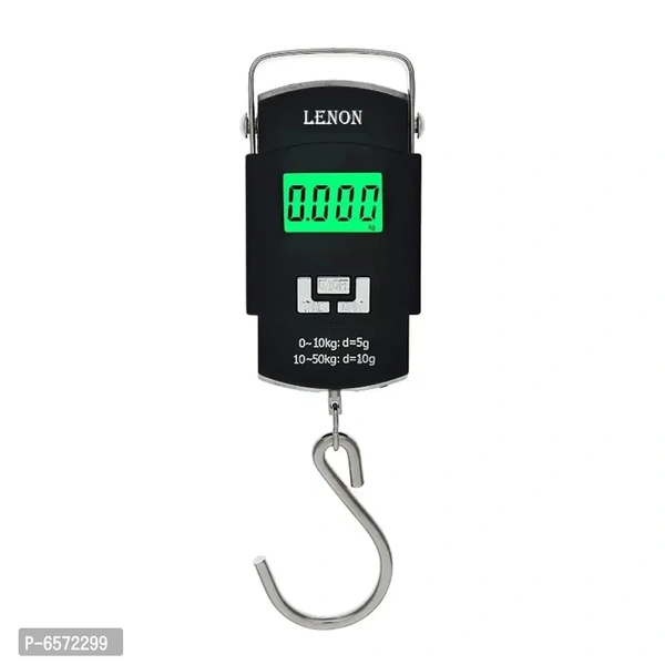 Lenon Electronic Digital Hanging Stainless Steel Hook Luggage Portable Scale With Lcd Display For Industrial Fishing Factory Use Capacity 50 Kg