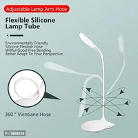 Study Table Lamp Rechargeable LED Desk Lamp Eye-caring Touch On/ Of For Study Table Lamp(10cm, White)