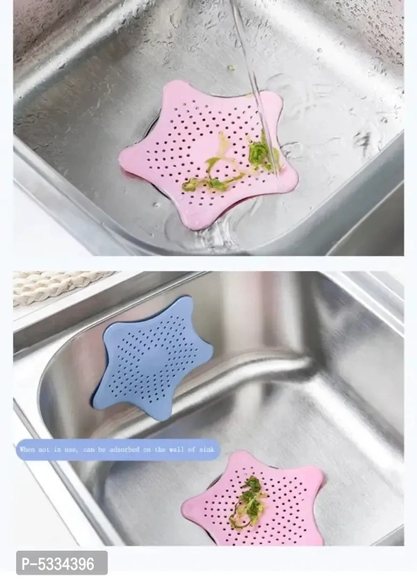 Eco-friendly Silicone Kitchen Sink Water Filter Five -pointed Star Under Sink Water Filter Hair Bathroom Sink Filter 