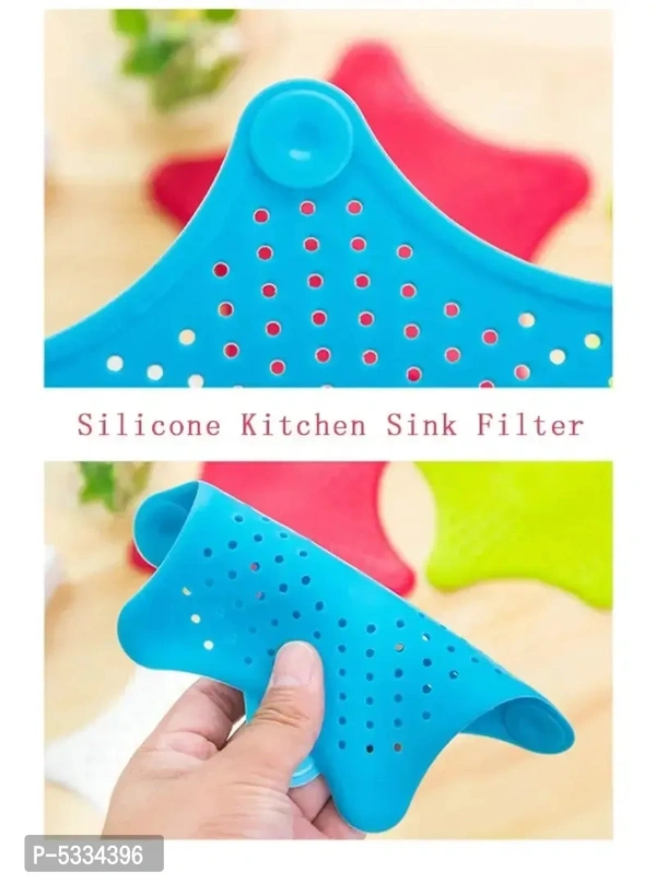 Eco-friendly Silicone Kitchen Sink Water Filter Five -pointed Star Under Sink Water Filter Hair Bathroom Sink Filter 