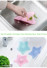 Eco-friendly Silicone Kitchen Sink Water Filter Five -pointed Star Under Sink Water Filter Hair Bathroom Sink Filter 