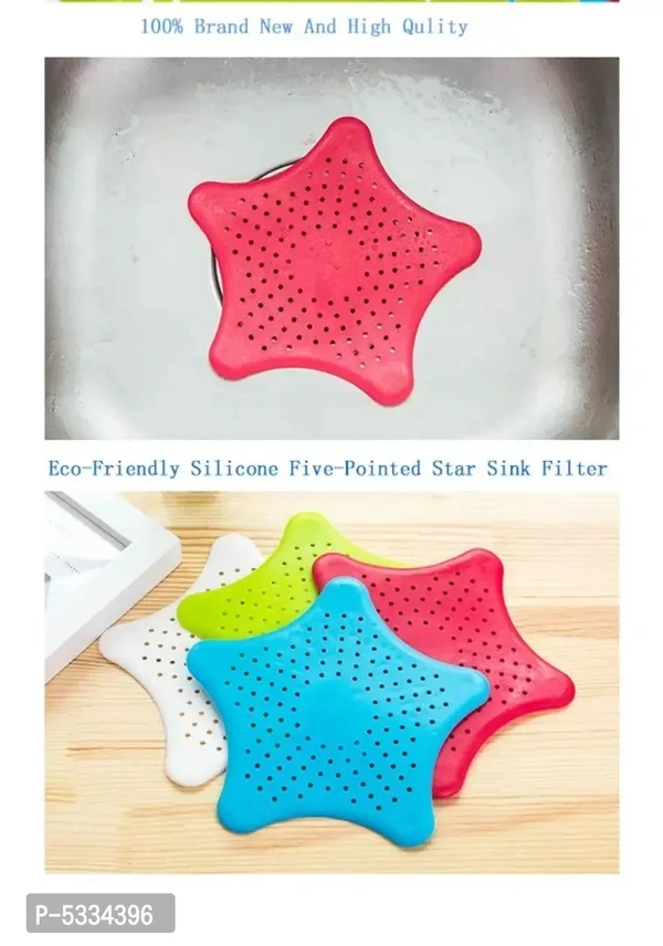 Eco-friendly Silicone Kitchen Sink Water Filter Five -pointed Star Under Sink Water Filter Hair Bathroom Sink Filter 