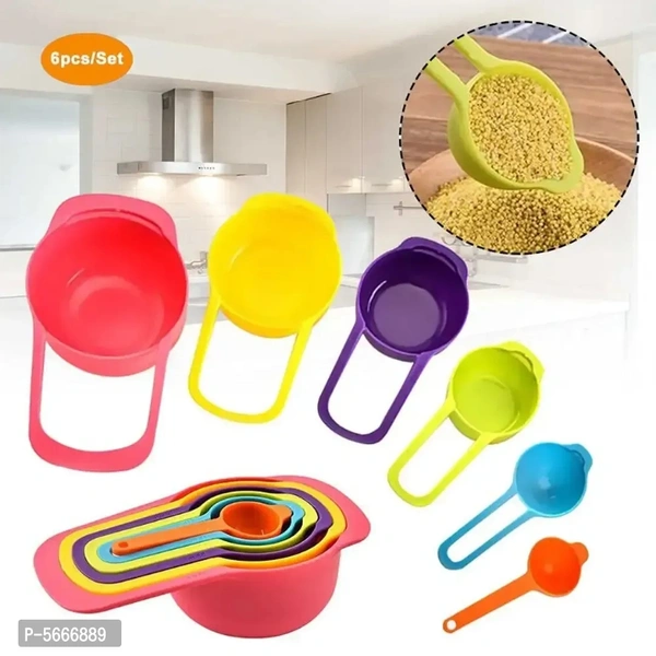 Solome 6 Pieces Set Of Plastic Measuring Cup 