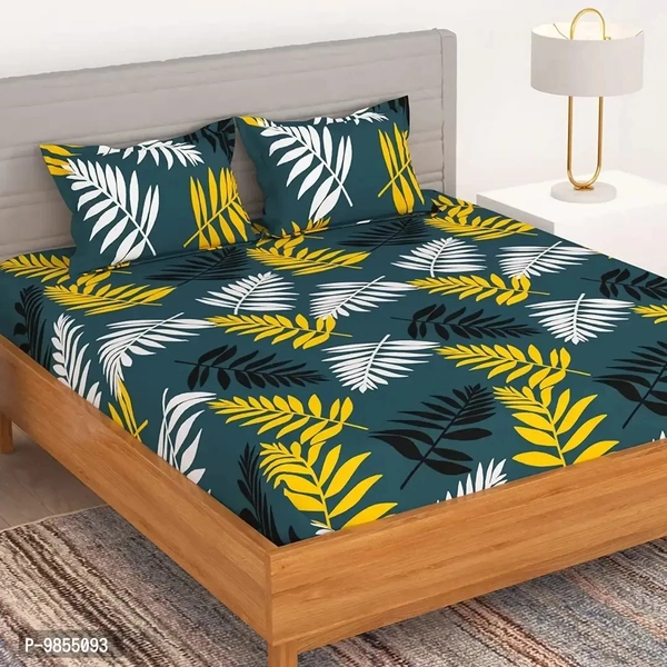 Stylish Fancy Microfiber 5d Printed Queen 1bedsheet With 2 Pillow Covers 