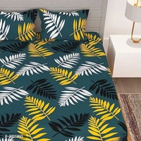 Stylish Fancy Microfiber 5d Printed Queen 1bedsheet With 2 Pillow Covers 