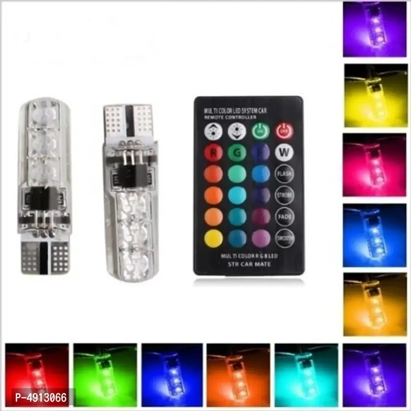 Led Parking Bulb With IR Remote For All Bikes And Car multicolour 