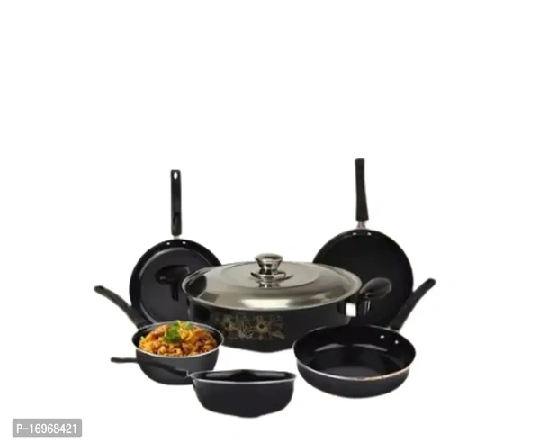 Non Stick indection Friendly Utensils Combo Of 5( Sauce Pan, Kadhai With Lid, Tadka Pan,Fry Pan,Tawa
