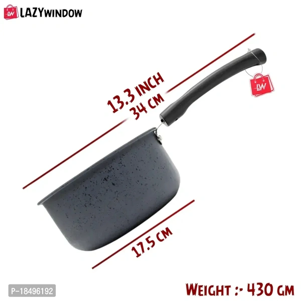 Premium Quality Nonstick Cookware Combo Tadka , Souce Pan Black 