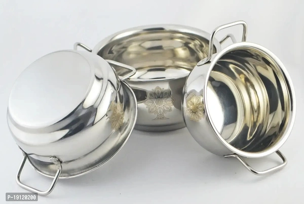 Stainless Steel Serving Bowl Handi Set Of 3 Piece