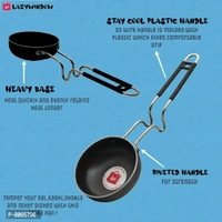 Essential Iron Tadka Pan/Fry Pan With Steel Handle For Kitchen 12cm Diameter 