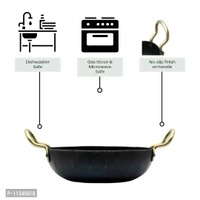Lazy window Traditional Iron Kadhai Deep Bottom Kadai /Fry Pan / Frying Kadhai With Handle 8 Inch /19cm