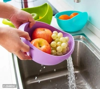 Wash Rice Rinse Fruit Vegetable Basin Stainer Sieve Bowel (1piece)