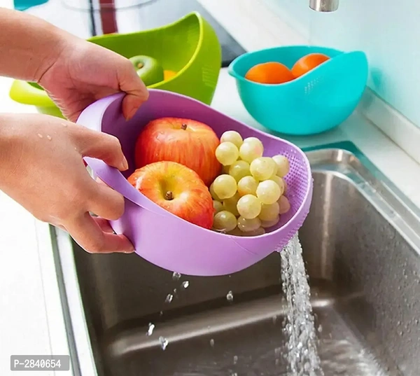 Wash Rice Rinse Fruit Vegetable Basin Stainer Sieve Bowel (1piece)
