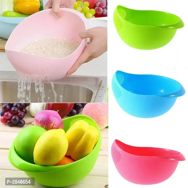 Wash Rice Rinse Fruit Vegetable Basin Stainer Sieve Bowel (1piece)