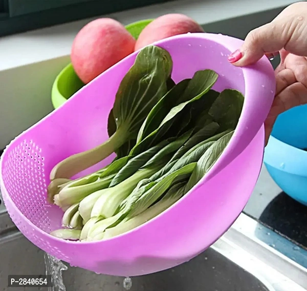 Wash Rice Rinse Fruit Vegetable Basin Stainer Sieve Bowel (1piece)