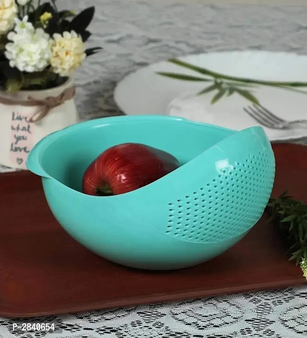 Wash Rice Rinse Fruit Vegetable Basin Stainer Sieve Bowel (1piece)